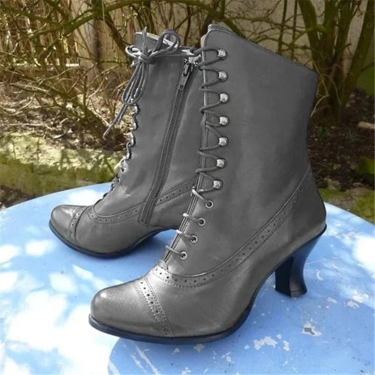 Bottines Féminines Noir PU Élégantes