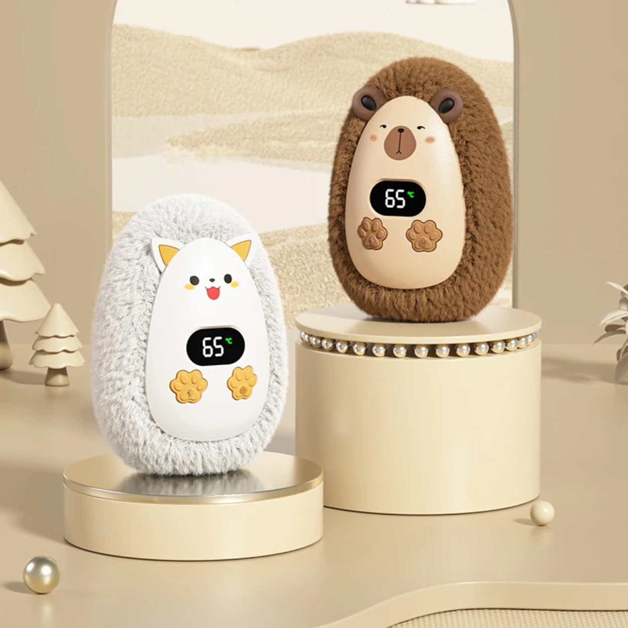 Gants Chauffants Peluche Doux