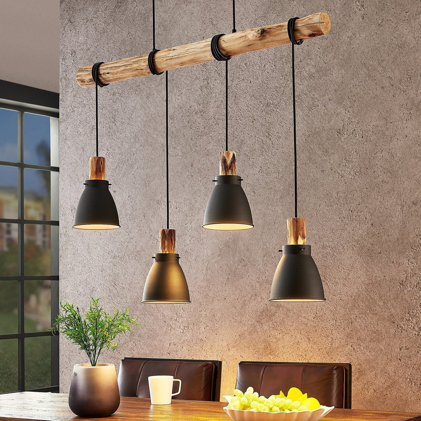 Luminaire Suspendu Cuisine Élégant Bois - Foivo