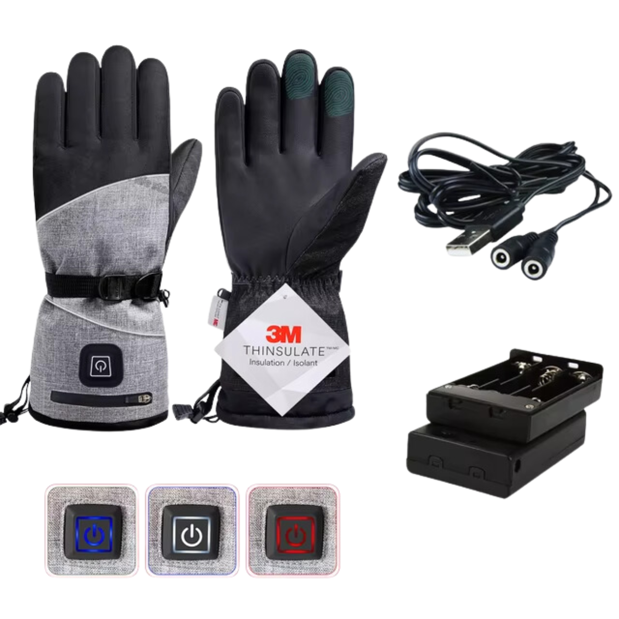 Gants Chauffants Électriques Réchauffants pour Homme et Femme