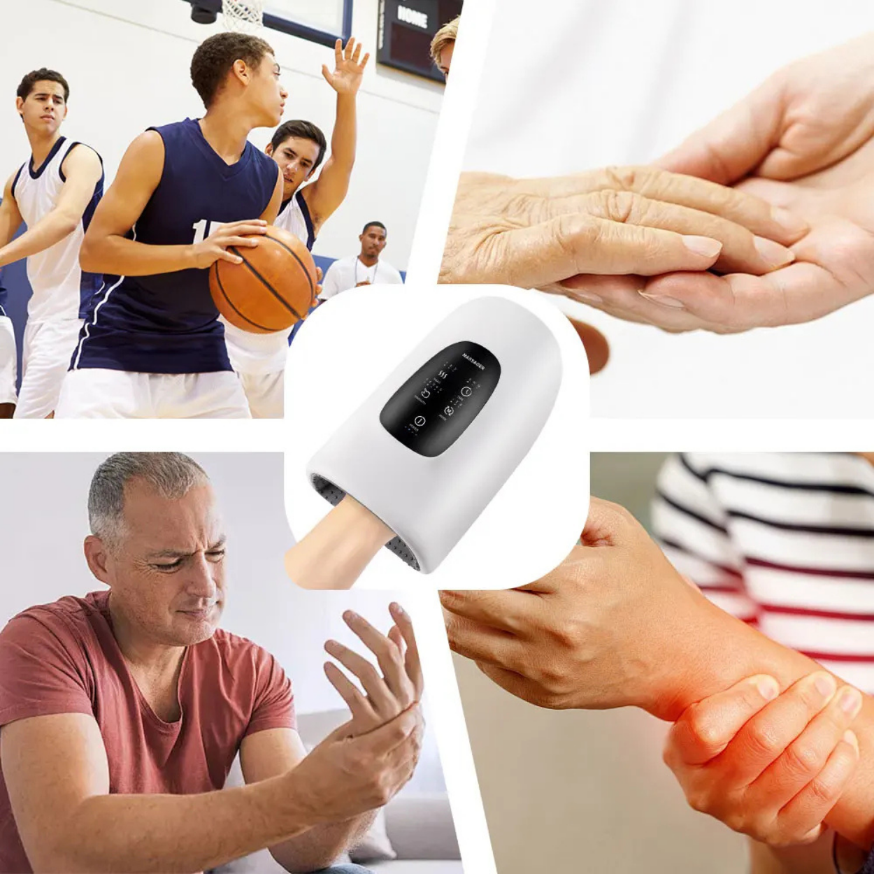 Masseur de mains électrique chauffant relaxant