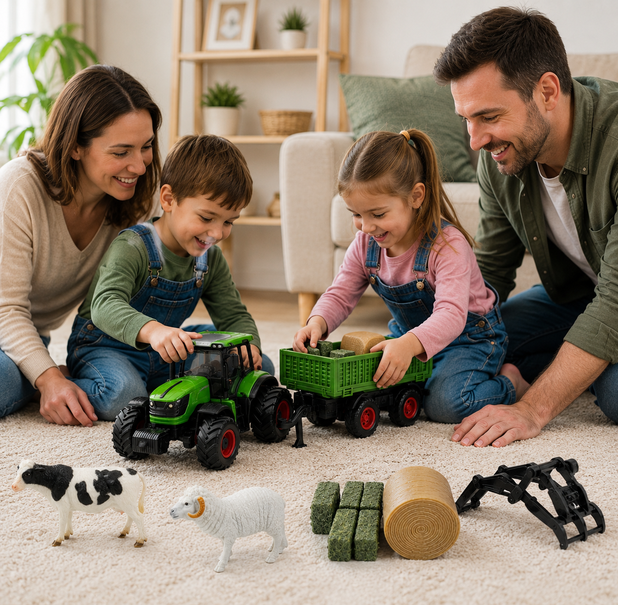 Tracteur RC Jouet Enfant avec Remorque Métal