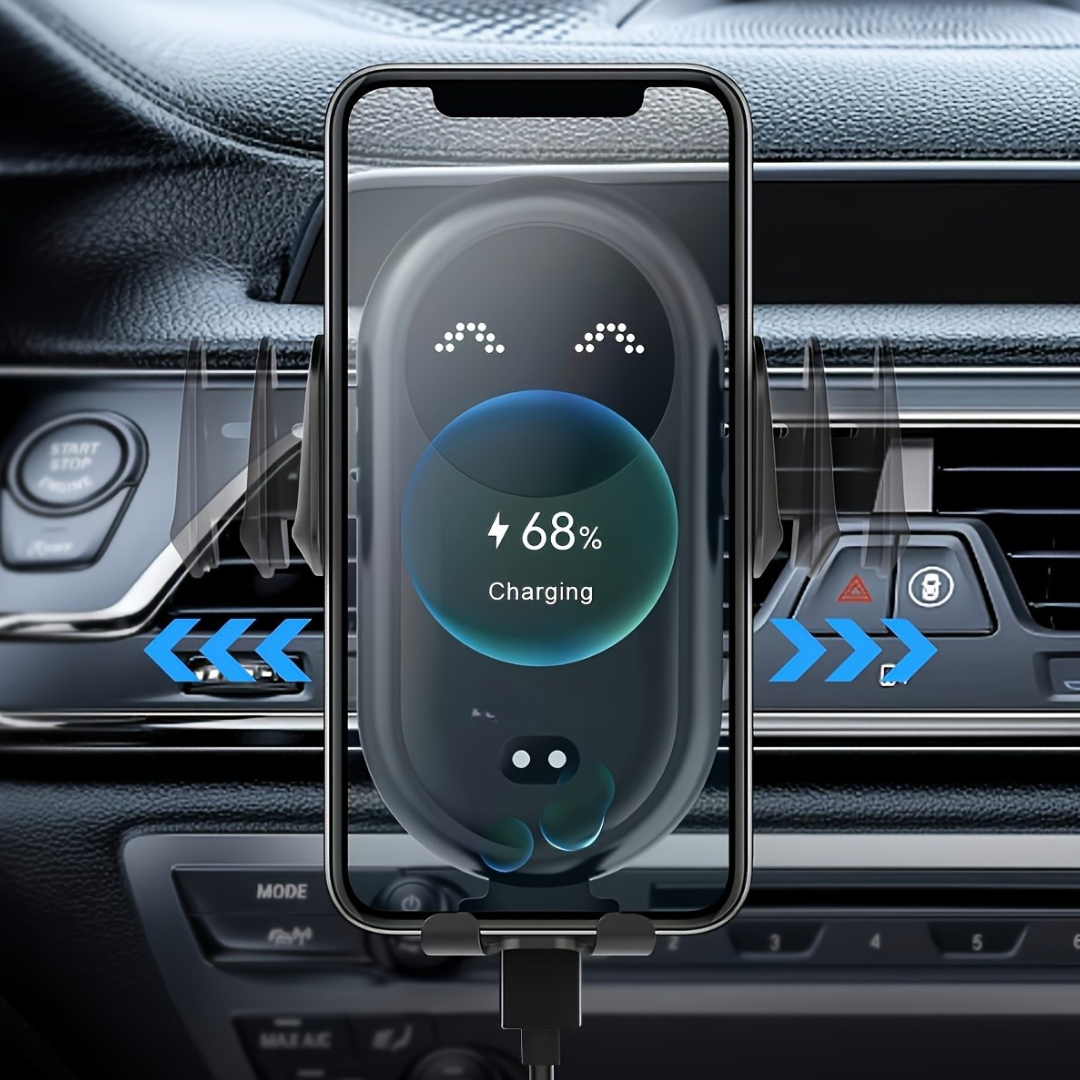 Support Téléphone Voiture Intelligent avec Prise Automatique