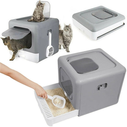 Bac à litière pliable et compact pour chat