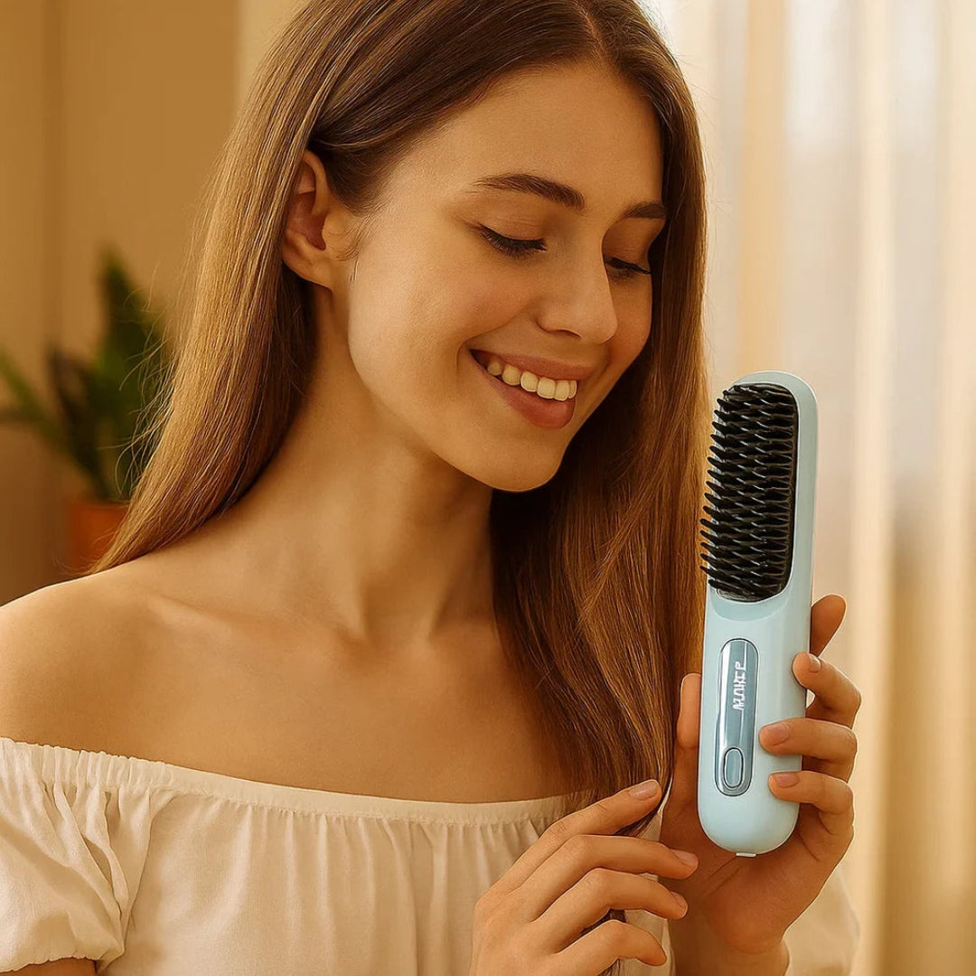Brosse Électrique Lissante – Lissage Rapide et Brillance Anti-Frisure