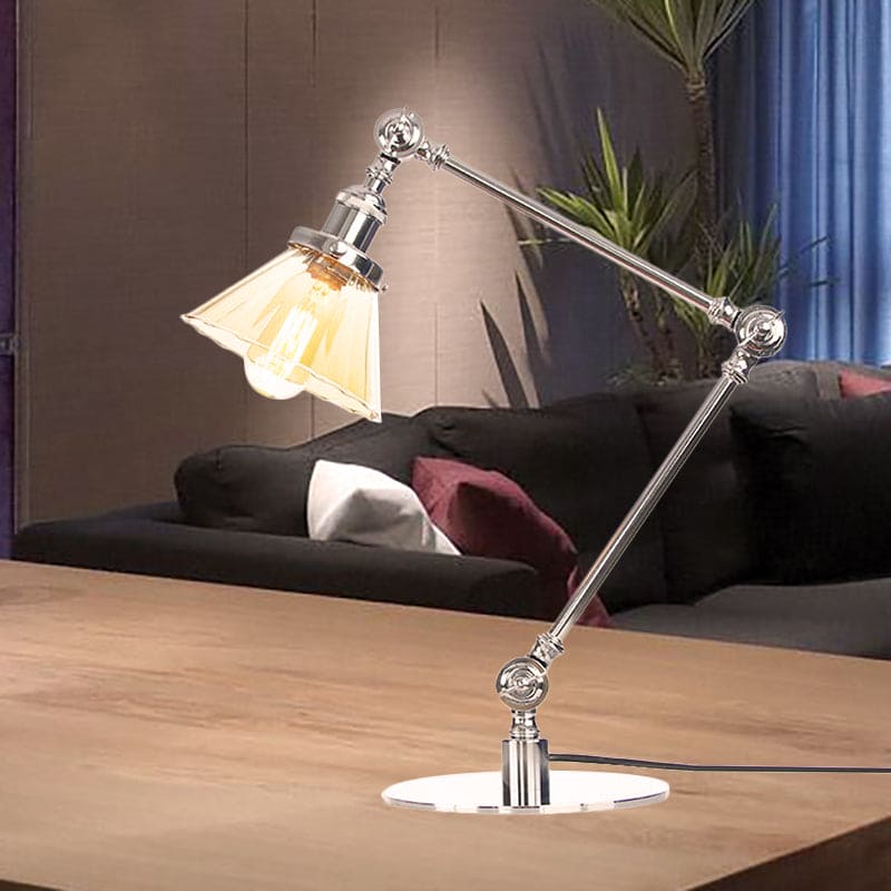 Lampe de Table Élégante en Verre Clair Conique