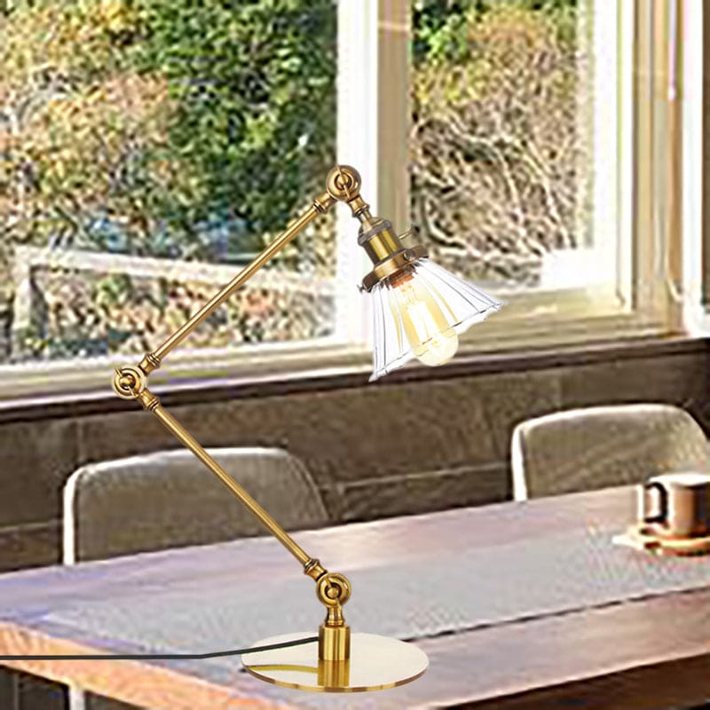 Lampe de Table Élégante en Verre Clair Conique