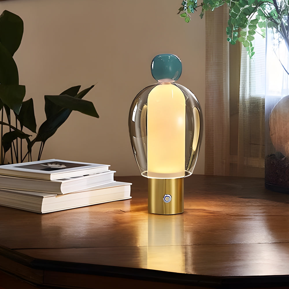 Lampe de Bureau Élégante en Verre avec LED Réglable