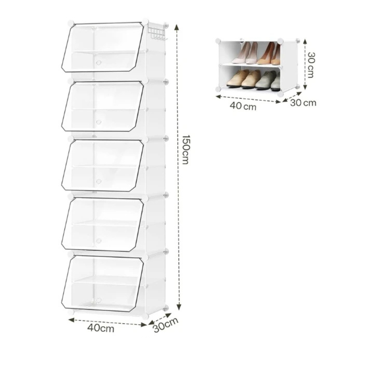 Armoire à Chaussures Pliante et Modulable Compacte