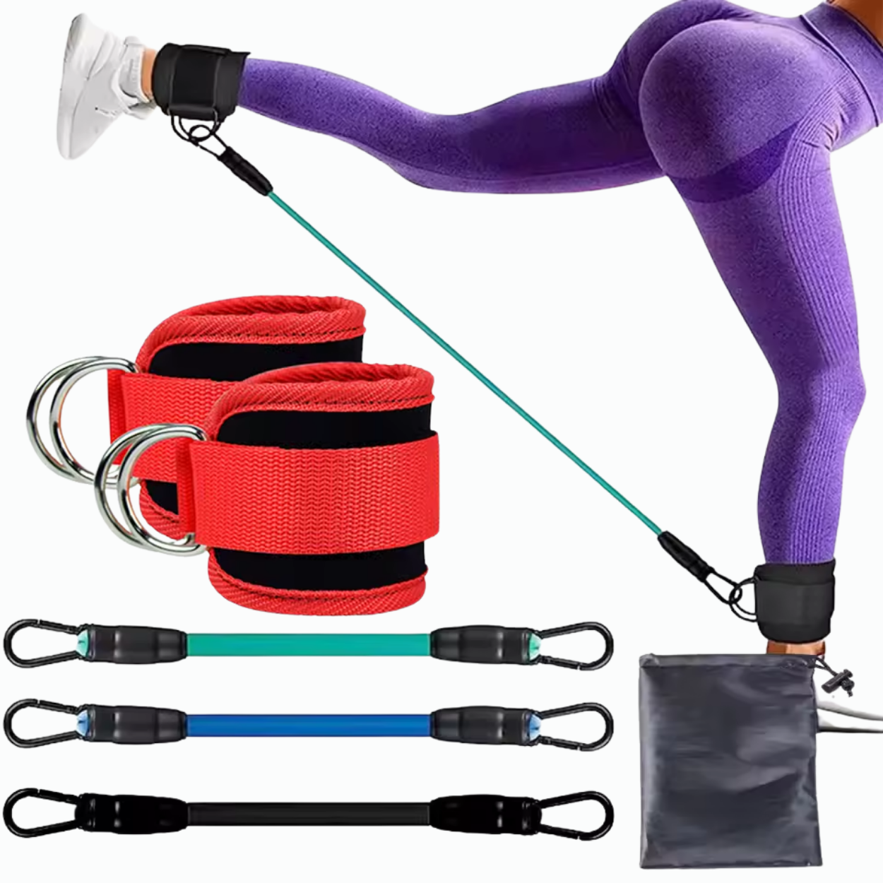 Équipement de Musculation Fessiers et Jambes Élastiques