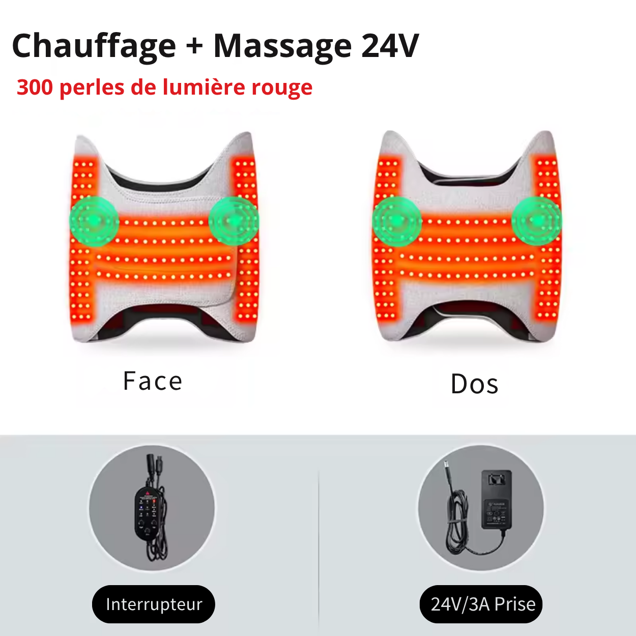 Ceinture Chauffante Électrique avec Massage et Chaleur