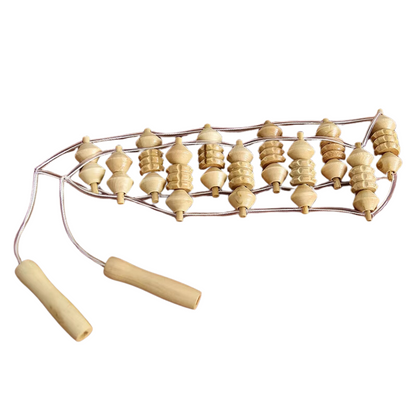 Rouleau de Massage du Dos en Bois Massant