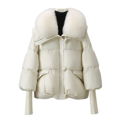 Parka Hiver Court avec Capuche Fourrée