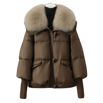 Parka Hiver Court avec Capuche Fourrée