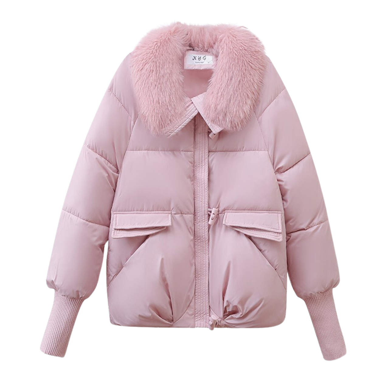 Parka Hiver Court avec Capuche Fourrée