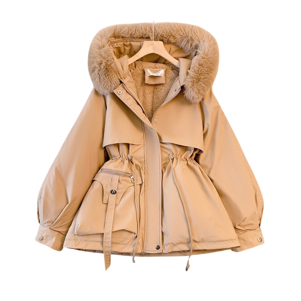Parka Hiver Femme à Capuche et Doublure Chaude