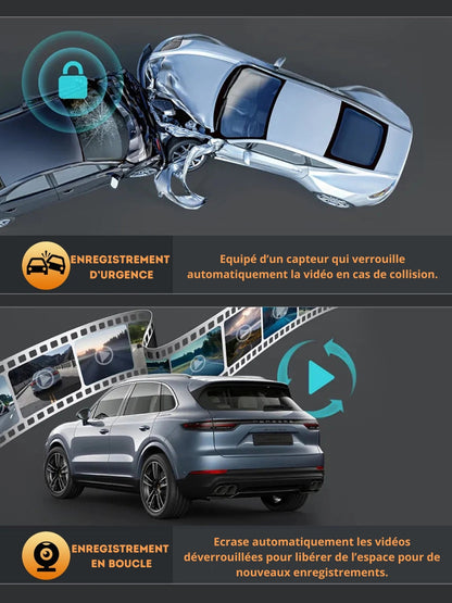 Caméra de Voiture 4K HD avec Enregistrement Continu