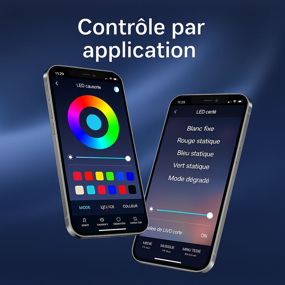 Tapis de sol LED pour voiture – Éclairage intérieur haute qualité