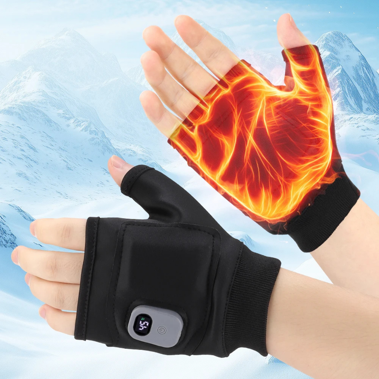Gants Chauffants Électriques Réglables à 3 Niveaux de Chaleur