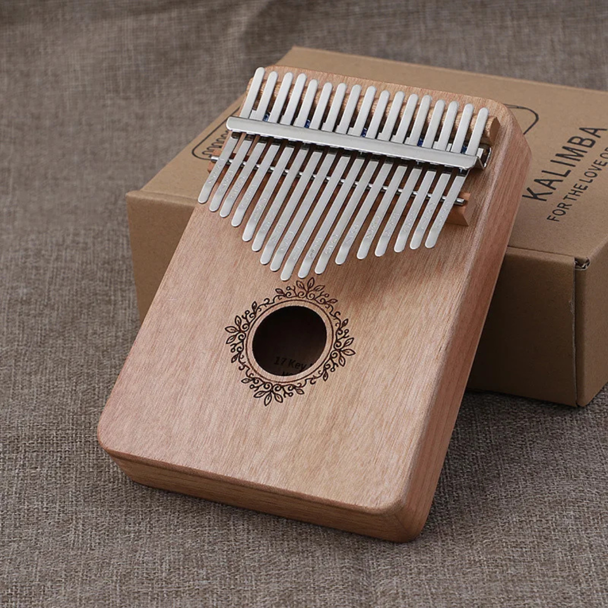 Kalimba 17 Touches en Bois avec Piano à Pouce Portatif
