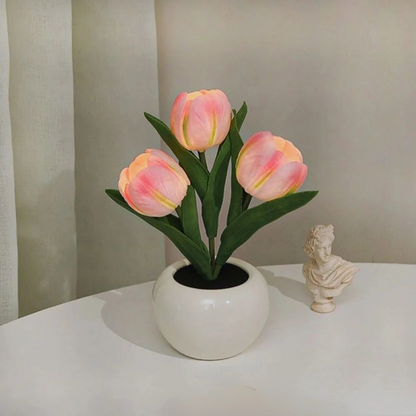 Lampe LED Moderne avec Pot de Fleurs pour Déco Intérieure