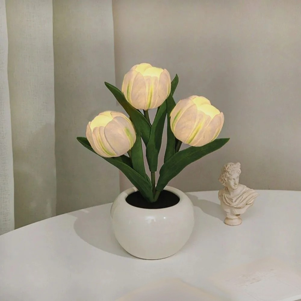 Lampe LED Moderne avec Pot de Fleurs pour Déco Intérieure