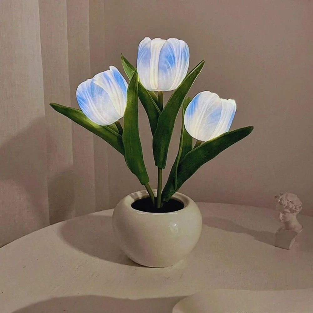 Lampe LED Moderne avec Pot de Fleurs pour Déco Intérieure