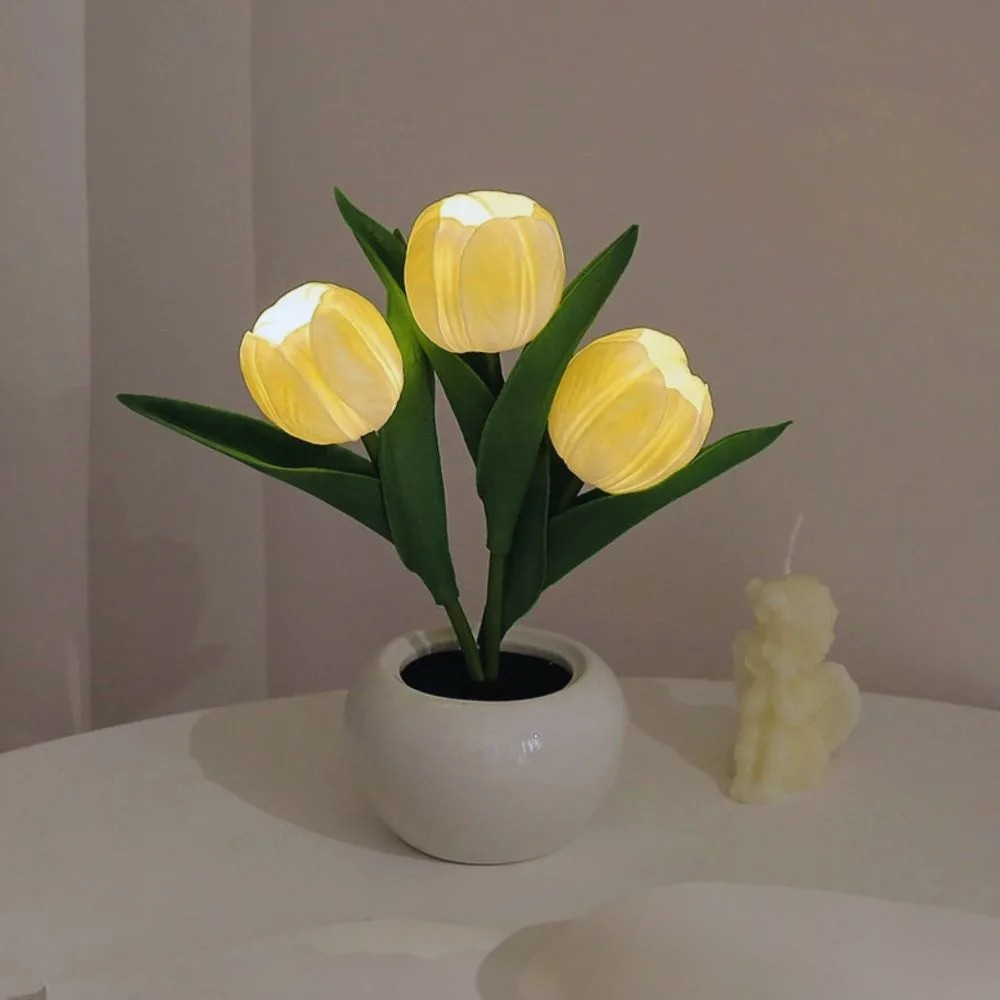 Lampe LED Moderne avec Pot de Fleurs pour Déco Intérieure