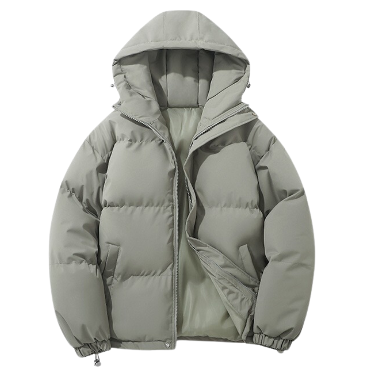 Manteau Hiver Unisexe Doublé Coton avec Capuche Amovible