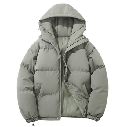 Manteau Hiver Unisexe Doublé Coton avec Capuche Amovible
