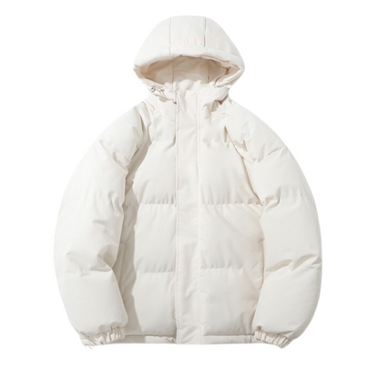 Manteau Hiver Unisexe Doublé Coton avec Capuche Amovible