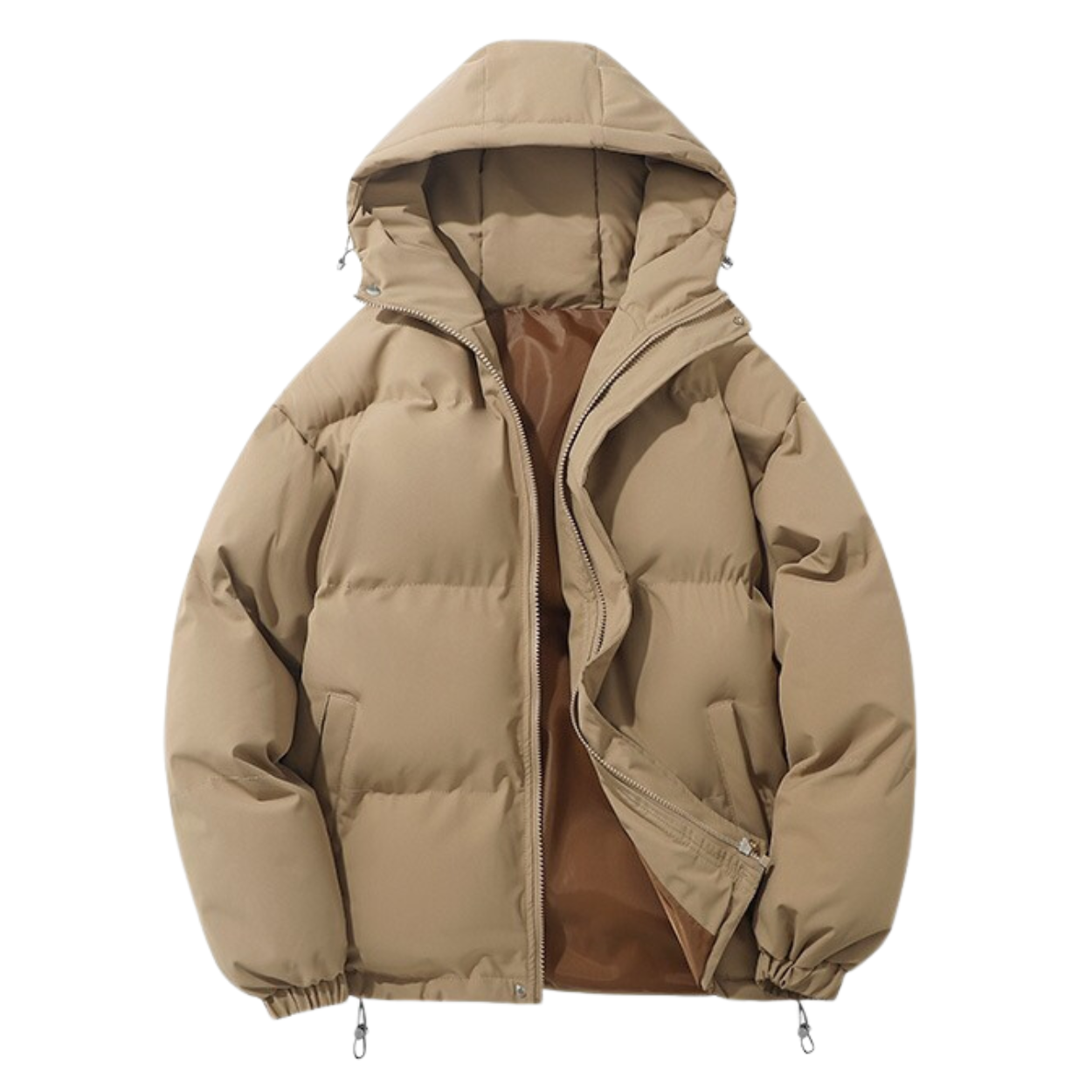 Manteau Hiver Unisexe Doublé Coton avec Capuche Amovible
