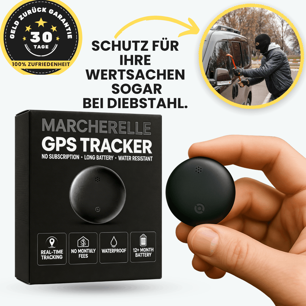 Marcherelle - GPS Tracker ohne Abo, ohne SIM | Kompatibel mit Android & iOS