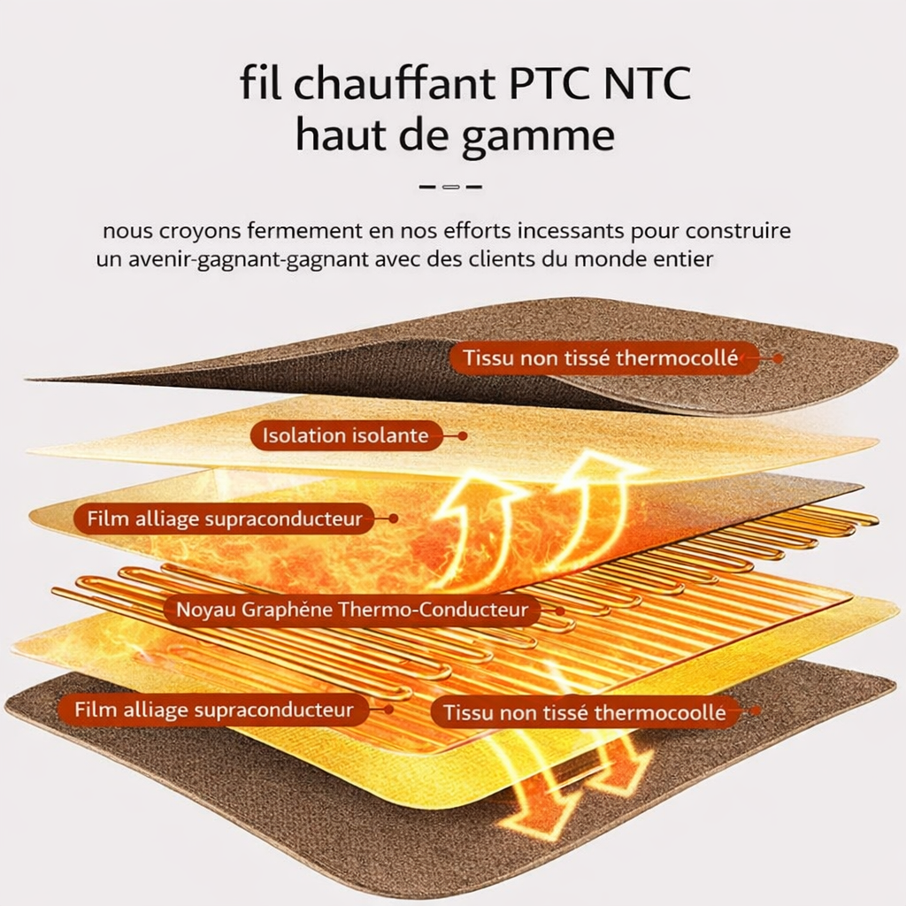 Marcherelle™ – Couverture Chauffante Électrique avec  Arrêt Automatique et 6 Niveaux de Température Réglables