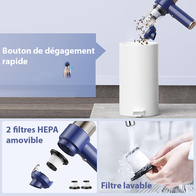 Marcherelle™ – Aspirateur Voiture Sans Fil Puissant et Efficace