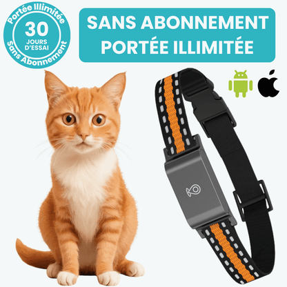 Marcherelle™ – Collier GPS Chat Sans Abonnement Suivi Précis & Illimité