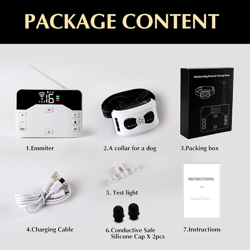 Marcherelle™ – Collier de Dressage & Clôture Sans Fil 2-en-1 pour Chien