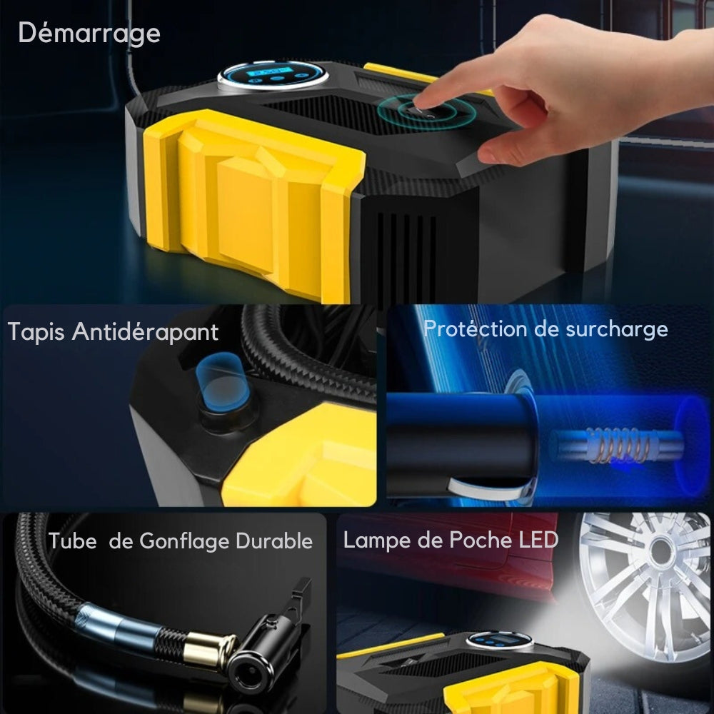 Marcherelle™ – Compresseur Gonfleur Pneu Portable 150 PSI Rechargeable