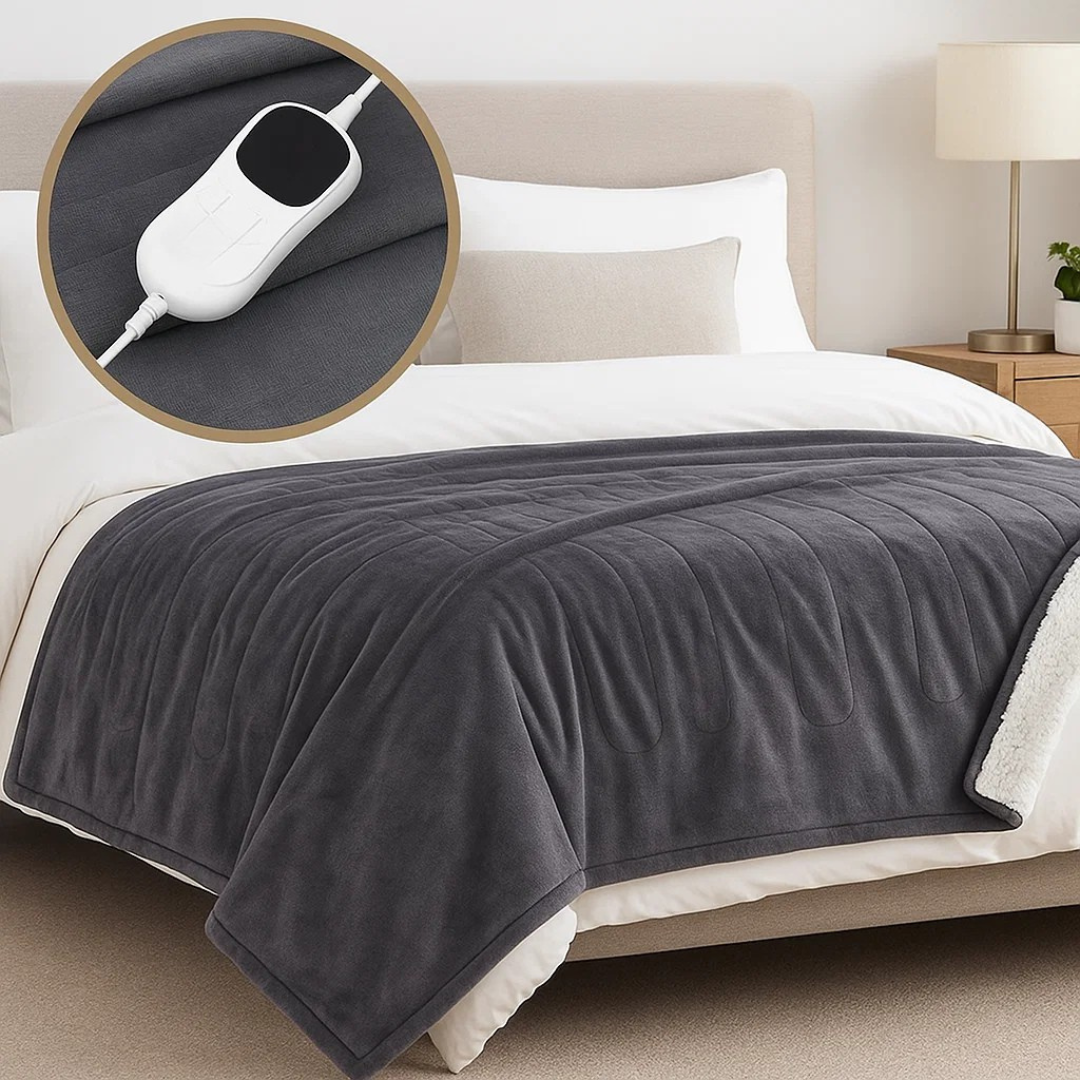 Marcherelle™ – Couverture Chauffante Électrique en Coton avec Arrêt Automatique