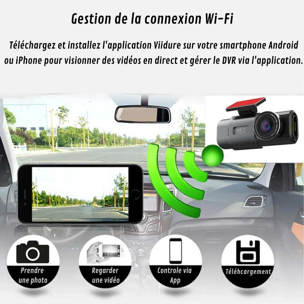 Marcherelle™ – Dashcam 4K Ultra HD Voiture avec GPS Intégré