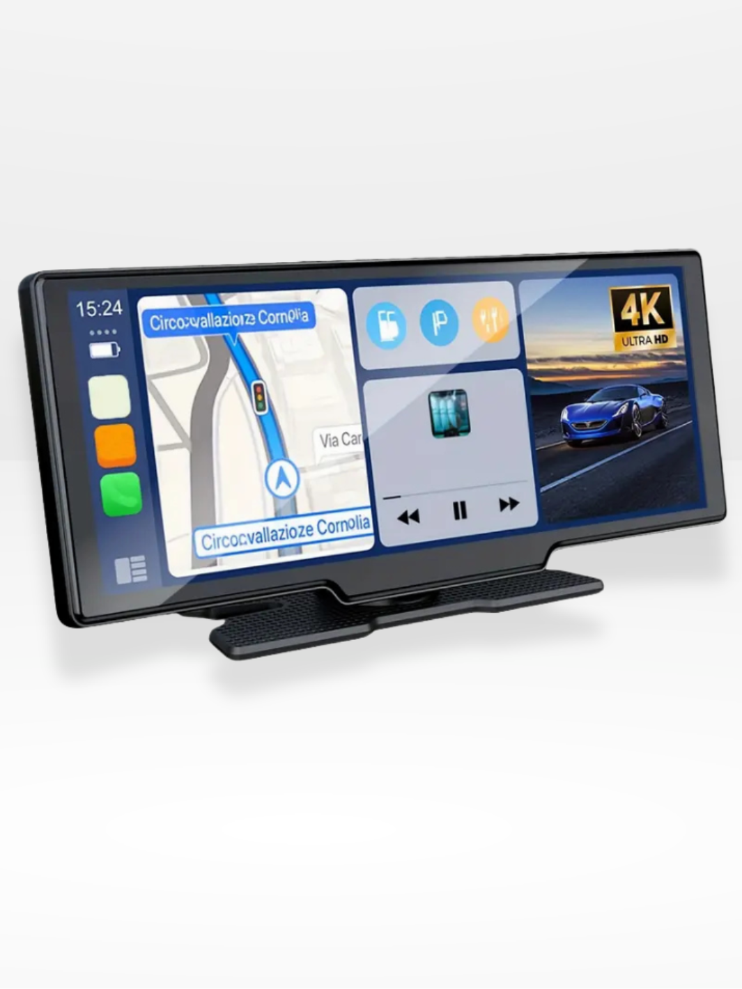 Marcherelle™ – Écran CarPlay Sans Fil avec Dashcam 4K Intégrée