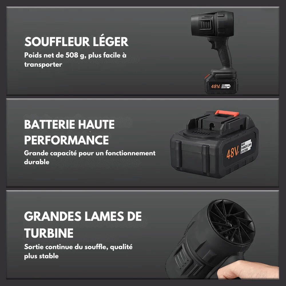 Marcherelle™ – Souffleur Sans Fil Puissant & Léger pour Feuilles et Débris