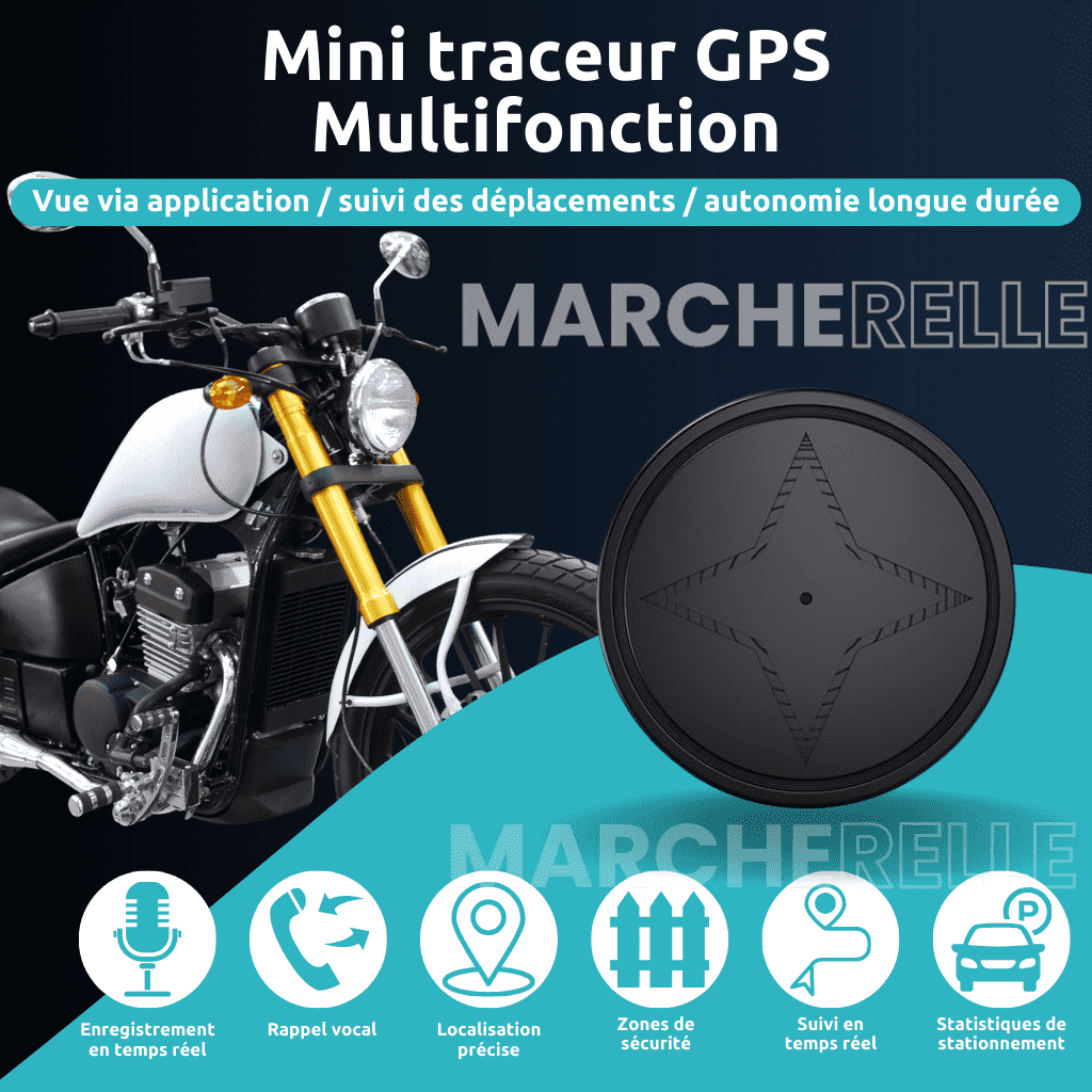 Marcherelle™ – Traceur GPS Moto Sans Abonnement Discret & Fiable