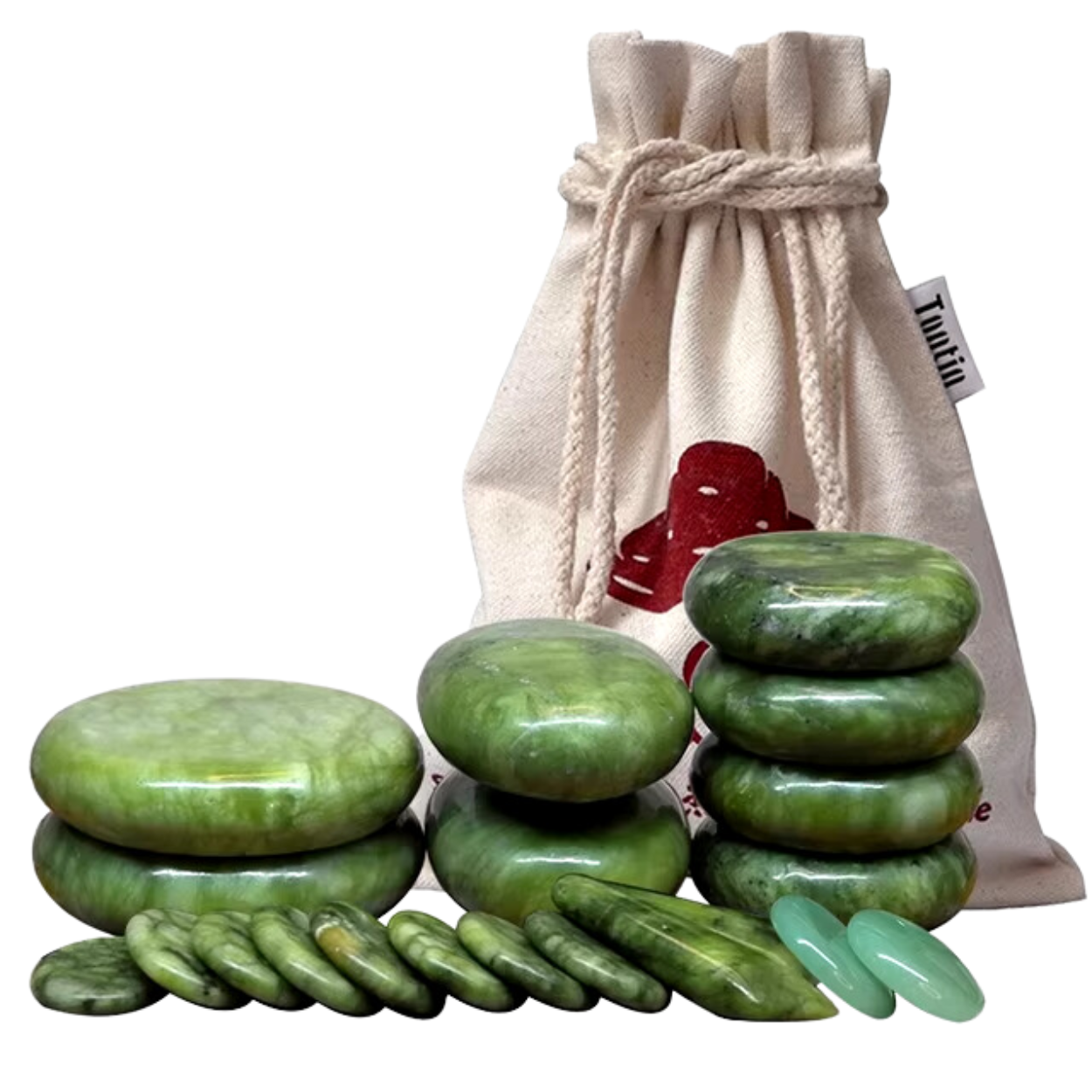 Pierres de Massage Chaudes en Pierre de Jade Naturelle - Marcherelle