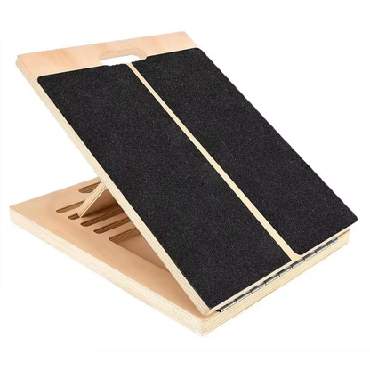 Planche d'Inclinaison Réglable en Bois pour Étirement et Renforcement Musculaire