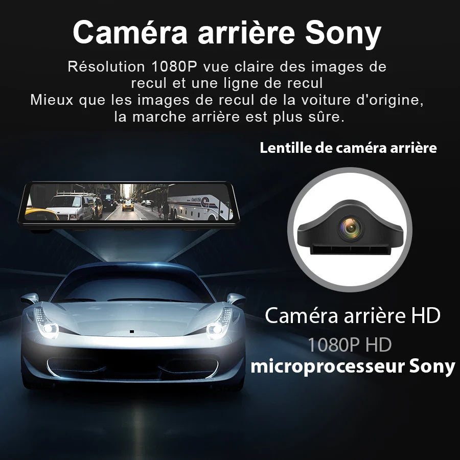 Rétroviseur Caméra 4K Intégrant GPS et Enregistrement