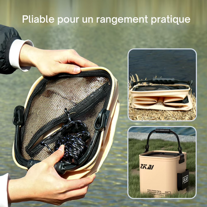 Seau de Pêche Pliable et Léger pour Pêcheurs