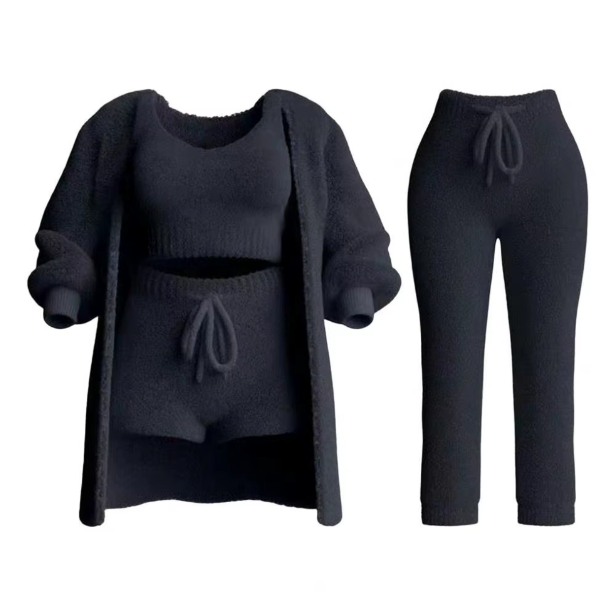 Ensemble Survêtement Complet Femme : Pull, Brassière, Pantalon et Cardigan