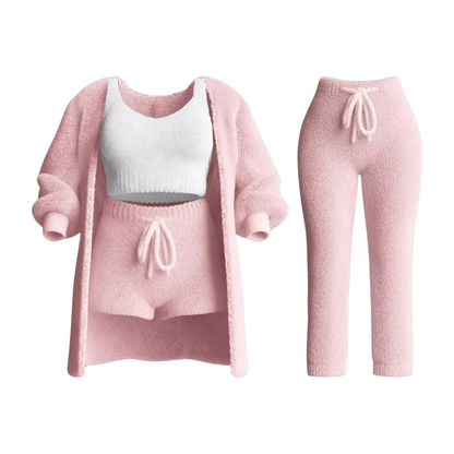 Ensemble Survêtement Complet Femme : Pull, Brassière, Pantalon et Cardigan