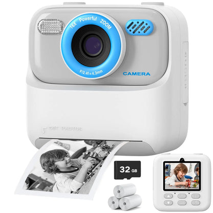 Appareil Photo Instantané Enfants Coloré avec Selfie HD et 32GB de Mémoire